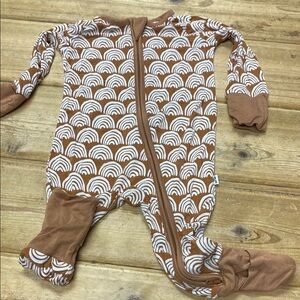 Brown and White Baby Onesie
